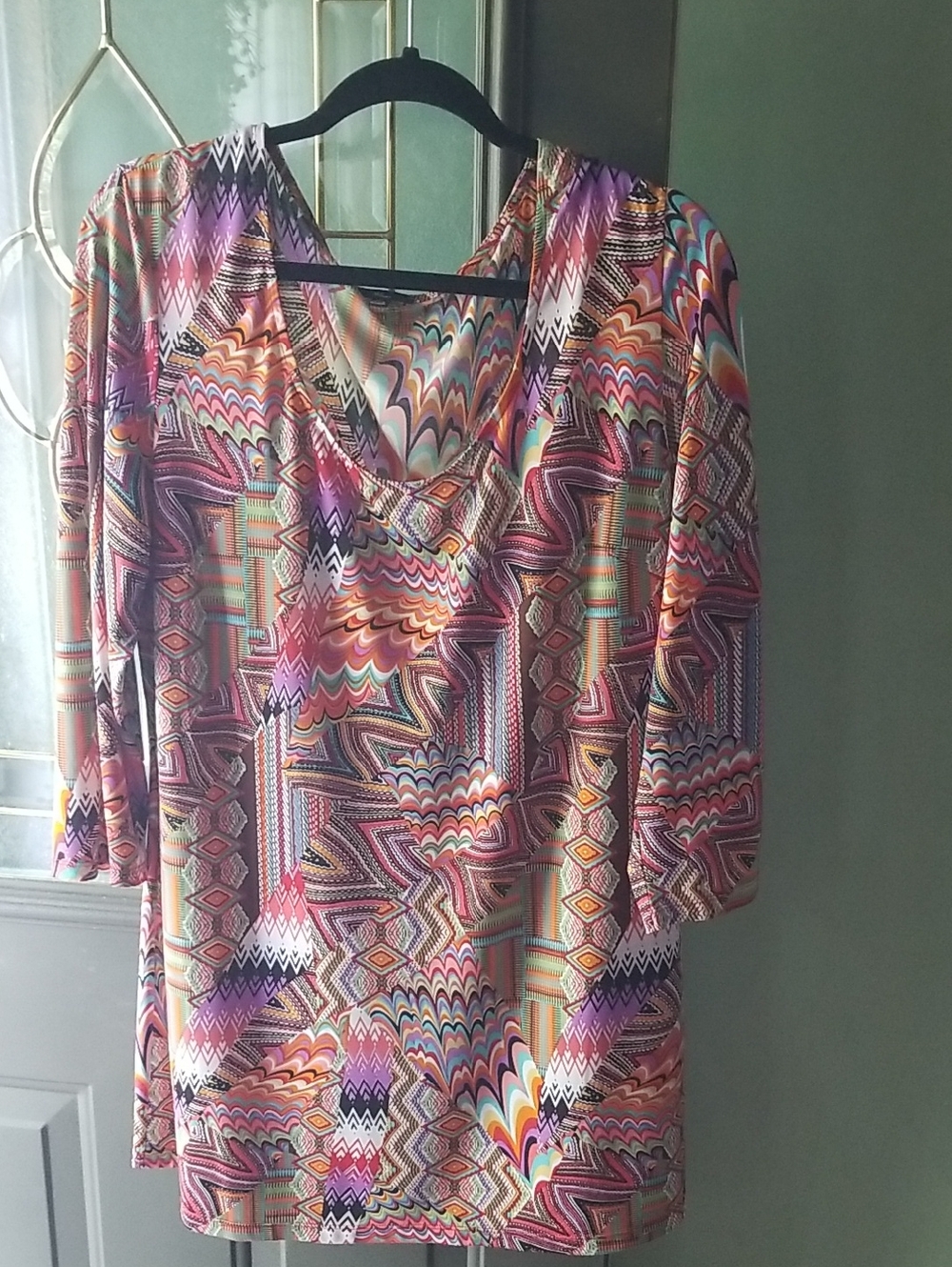 Vibrant Multicolor Geometric Print Tunic